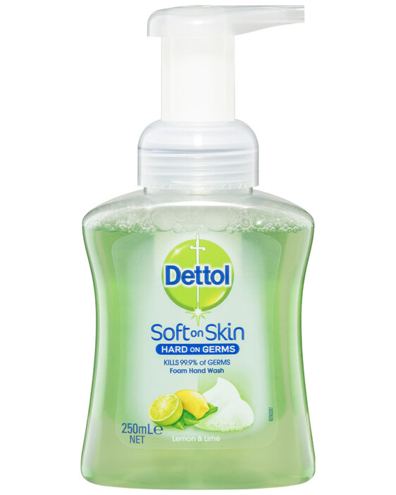 Dettol Antibacterial Foam Hand Wash Pump Lemon and Lime 250mL