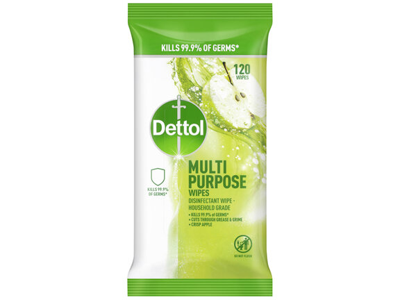 Dettol Multipurpose Cleaning Wipes Crisp Apple 120 Pack