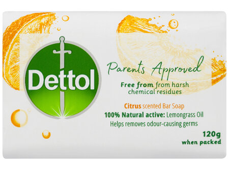 Dettol Parents Approved Bar Soap Anti-bacterial Citrus 3 x 120g
