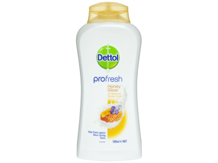 Dettol Profresh Shower Cream Body Wash Honey Glow 500mL