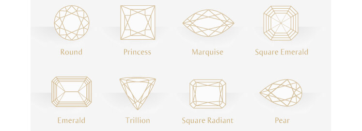diamond shapes for diamond engagement and wedding rings