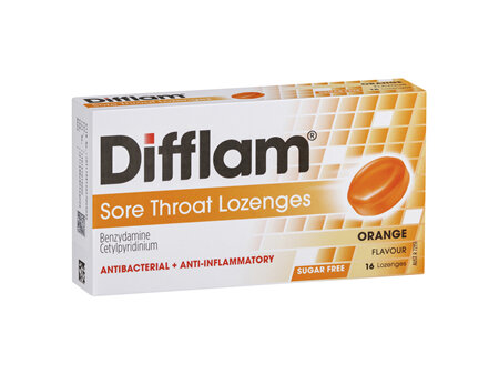 Difflam Anti-inflammatory Sugar Free Orange 16 Lozenges