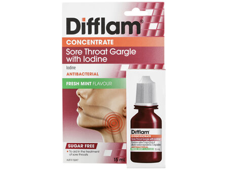 Difflam Antibacterial Sore Throat Gargle with Iodine Concentrate 15mL