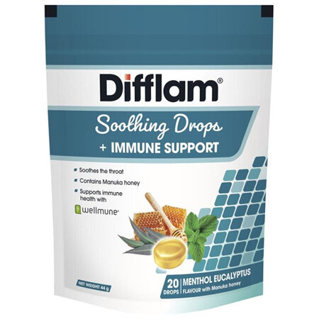 DIFFLAM Drops+Immune Support Menthol Eucalyptus 20s