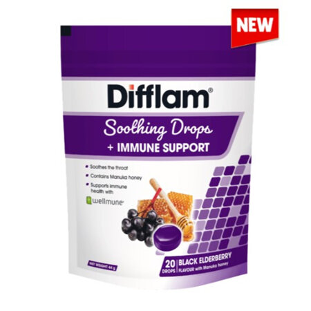 DIFFLAM Drops+Immune Suppprt Black Elderberry 20s