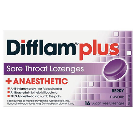 DIFFLAM Lozenge Plus Anaesthetic Berry 16s