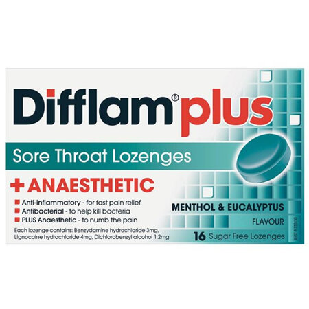 DIFFLAM Lozenge Plus Anaesthetic Eucalyptus & Menthol 16s