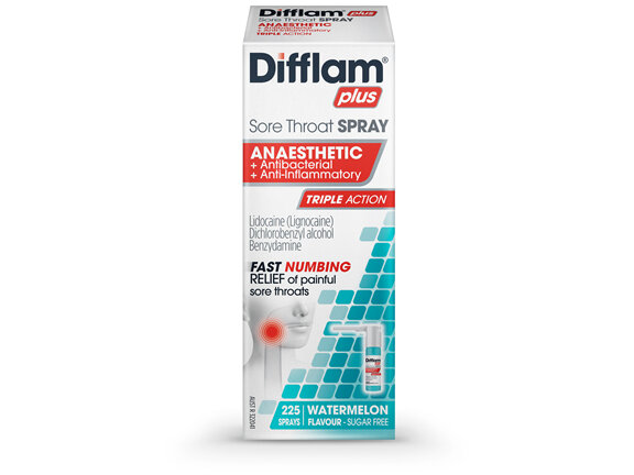 Difflam Plus Anaesthetic Sore Throat Spray 225 Sprays 30mL