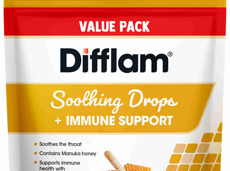 Difflam Soothing Throat Drops + Immune Support Honey & Lemon Flavour Value Pack 42 Drops