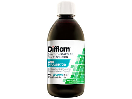 Difflam Sore Throat Anti-Inflammatory Gargle and Mouth Solution 500mL