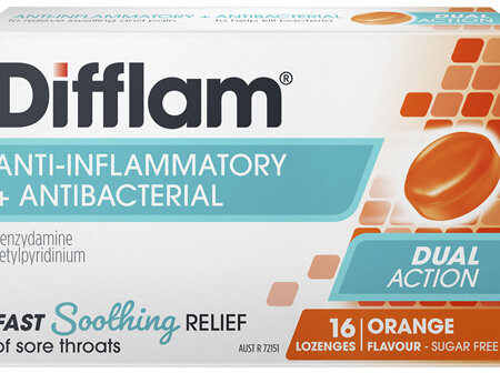 Difflam Sore Throat Lozenges Orange Flavour 16s