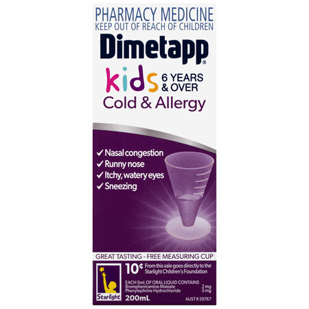 Dimetapp Cold & Allergy Kids 6 Years & Over 200mL