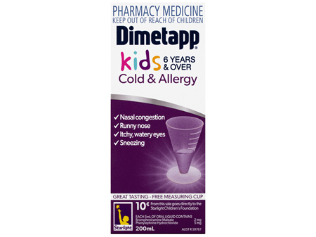 Dimetapp Cold & Allergy Kids 6 Years & Over 200mL