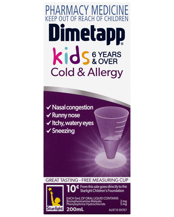 Dimetapp Cold & Allergy Kids 6 Years & Over 200mL