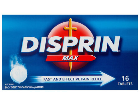 Disprin Max Pain Relief Dispersible Tablets 500mg Aspirin 16 pack