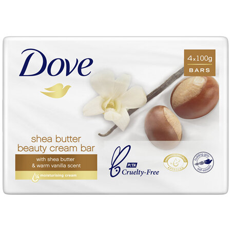 DOVE Beauty Cream Bar Shea Butter Soap 400 GR 4 Bars