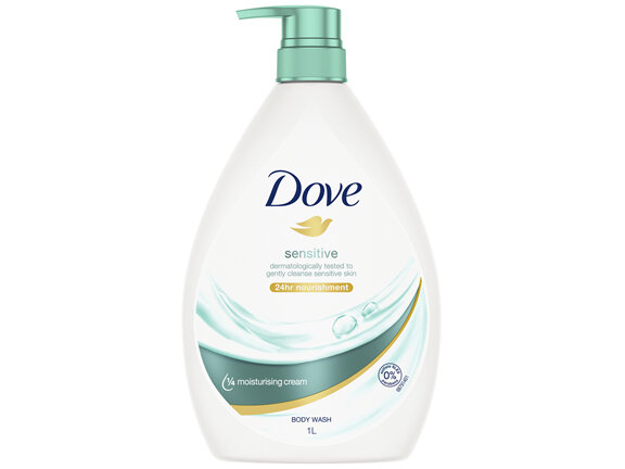 DOVE  Body Wash 24hr nourishment Sensitive with ¼ moisturising cream 1 L