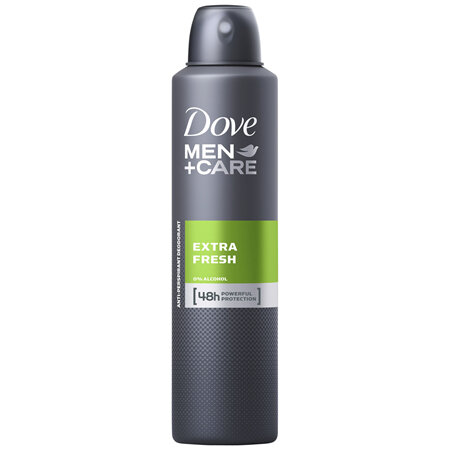 Dove Men Antiperspirant Aerosol Deodorant Deodorant Extra Fresh Helps fight sweat and odour for up