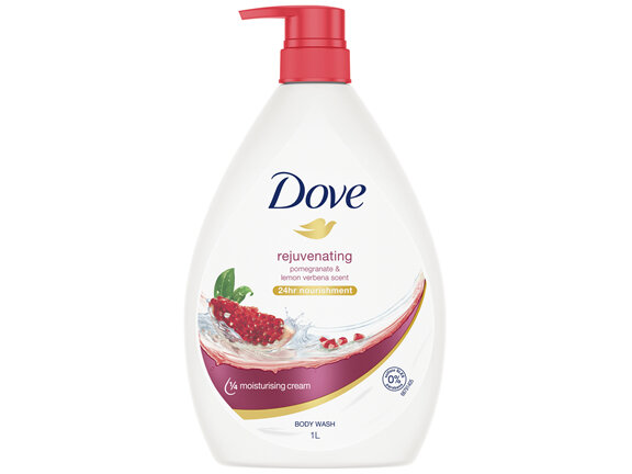 Dove Rejuvenating Body Wash 24hr nourishment With Pomegranate & Lemon Verbena Scent with ¼