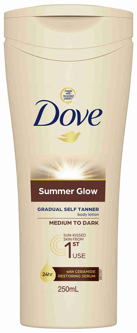 Dove Summer Glow Gradual Self Tanner Body Lotion Medium to Dark 250 mL