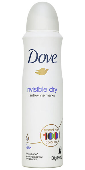 Dove Women Antiperspirant Aerosol Deodorant Invisible Dry Anti White Marks 169ml