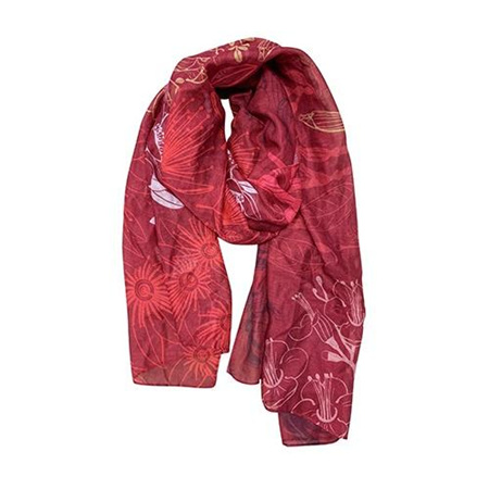 DQ Scarf NZ Flora Fusion Red