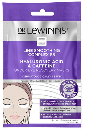 Dr. LeWinn's Line Smoothing Complex Hyaluronic Acid & Caffeine Under Eye Recovery Masks 3 Pack