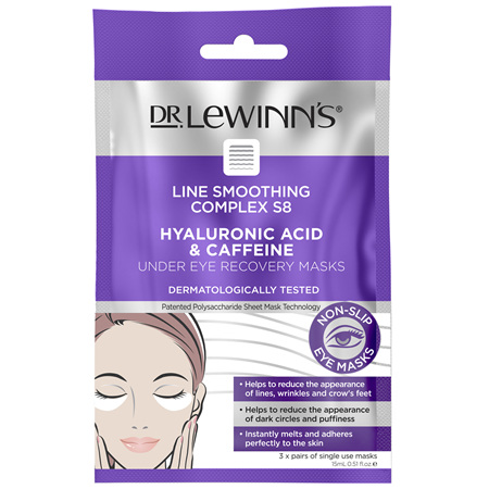 Dr. LeWinn's Line Smoothing Complex Hyaluronic Acid & Caffeine Under Eye Recovery Masks 3 Pack