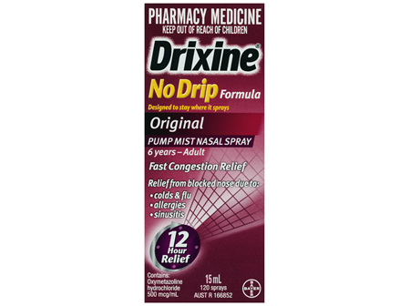 Drixine 12 Hour Relief No Drip Original Nasal Spray 15ml