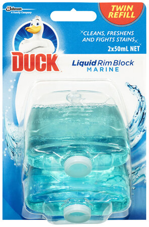 Duck Liquid Rim Block Toilet Cleaner Marine Twin Refill 2 x 50mL