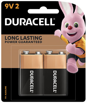 Duracell Coppertop 9V Alkaline Batteries 2 pack