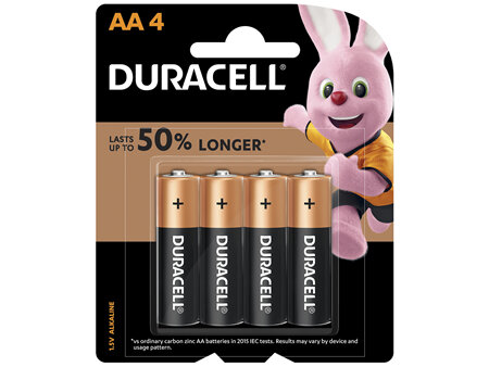 Duracell Coppertop AA Alkaline Batteries 4 pack