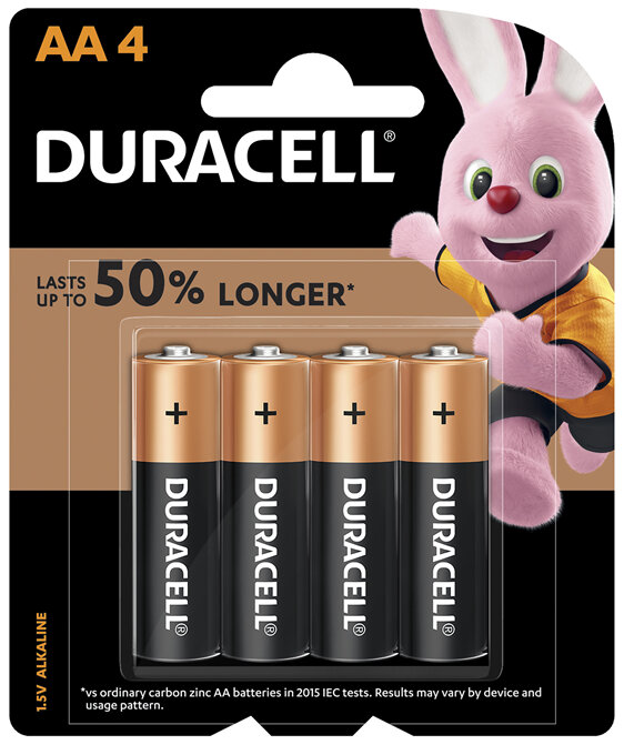 Duracell Coppertop AA Alkaline Batteries 4 pack