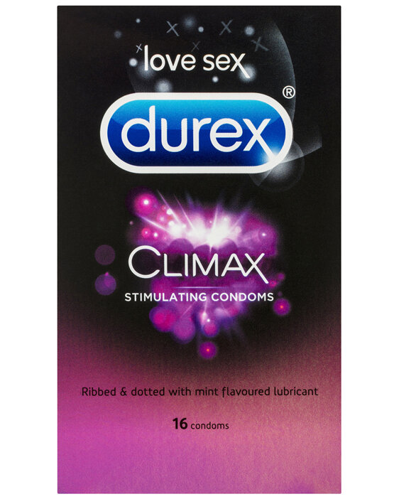 Durex Climax Stimulating Condoms Ribbed & Dotted 16 Pack