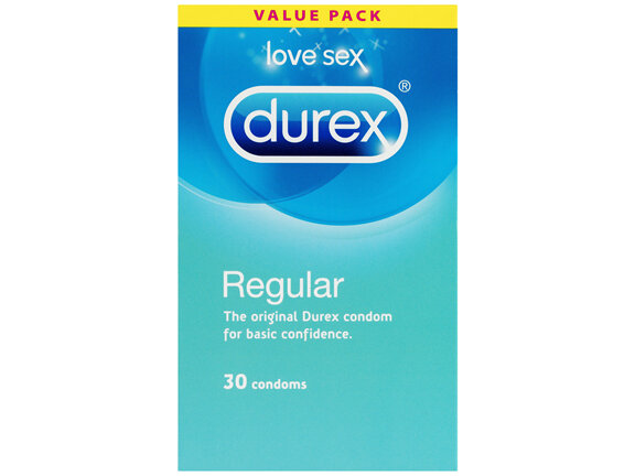 Durex Regular Condoms Original Regular Fit, Pack of 30