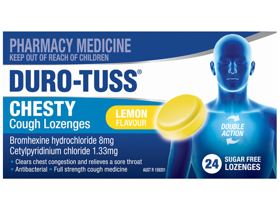 DURO-TUSS Chesty Cough Lozenges Lemon 24 Lozenges