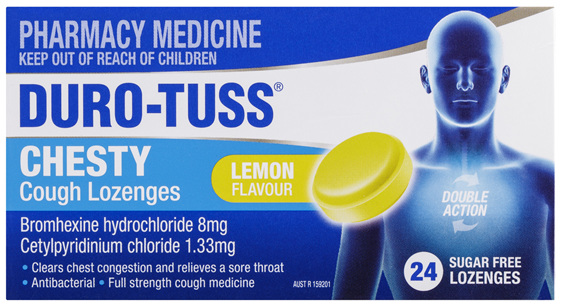 DURO-TUSS Chesty Cough Lozenges Lemon 24 Lozenges