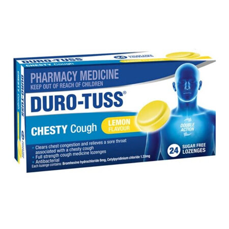 DURO-TUSS Chesty Lozenge Lemon Sugar Free 24