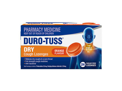 DURO-TUSS Dry Cough Lozenges - 24 Orange