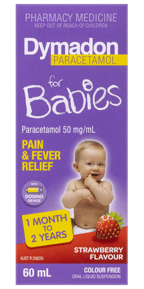 Dymadon Paracetamol for Babies 1mth-2yrs STRAWBERRY 60mL