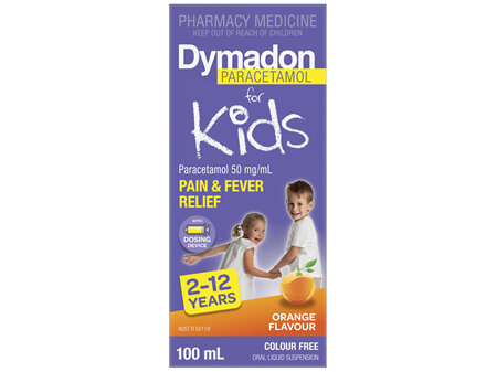 Dymadon Paracetamol for Kids 2-12yrs ORANGE 100mL