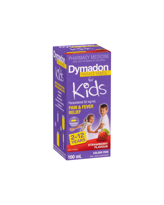 Dymadon Paracetamol for Kids 2-12yrs STRAWBERRY 100mL