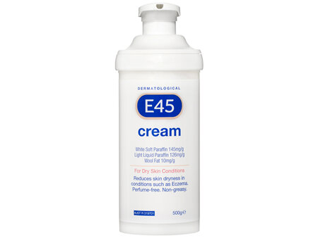 E45 Moisturising Cream for Dry Skin and Eczema 500g - Pump