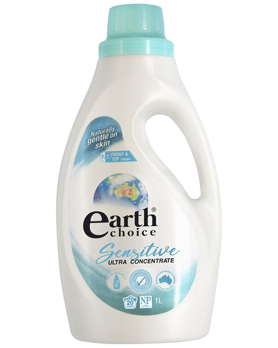 Earth Choice Ultra Concentrate Sensitive Laundry Liquid Detergent Top & Front Loader 1L