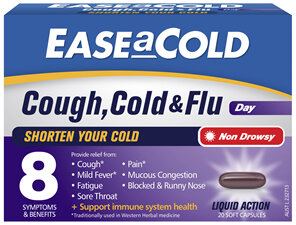 EASEaCOLD Cough, Cold & Flu DAY ONLY 20 Soft Capsules