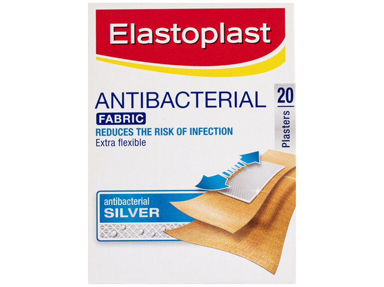 Elastoplast Antibacterial Fabric Silver Plasters 20 Pack