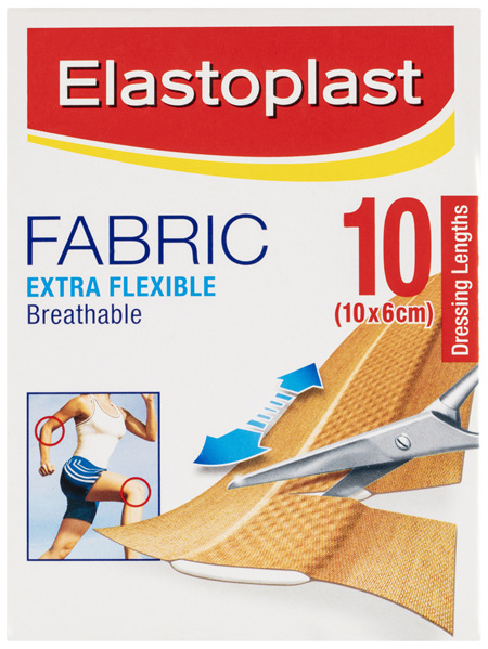 Elastoplast Fabric Extra Flexible 10 Dressing Lengths 10x6cm