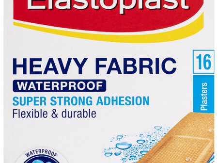 Elastoplast Heavy Fabric Waterproof Plasters 16 Pack