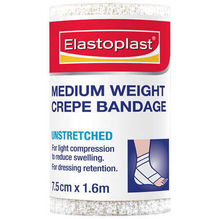 Elastoplast Medium Weight Crepe Bandage Unstretched 7.5cm x 1.6m