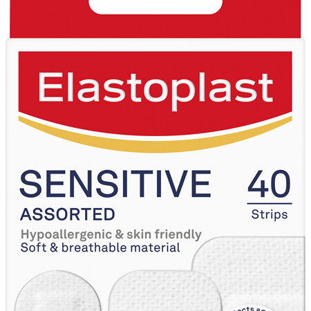Elastoplast Sensitive Extra Skin Friendly Assorted Strips 40 Pack